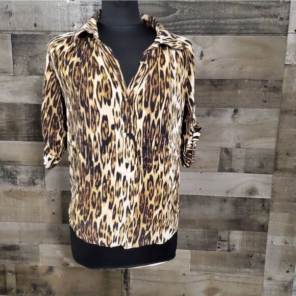 Karen Kane animal print top S - Picture 1 of 6